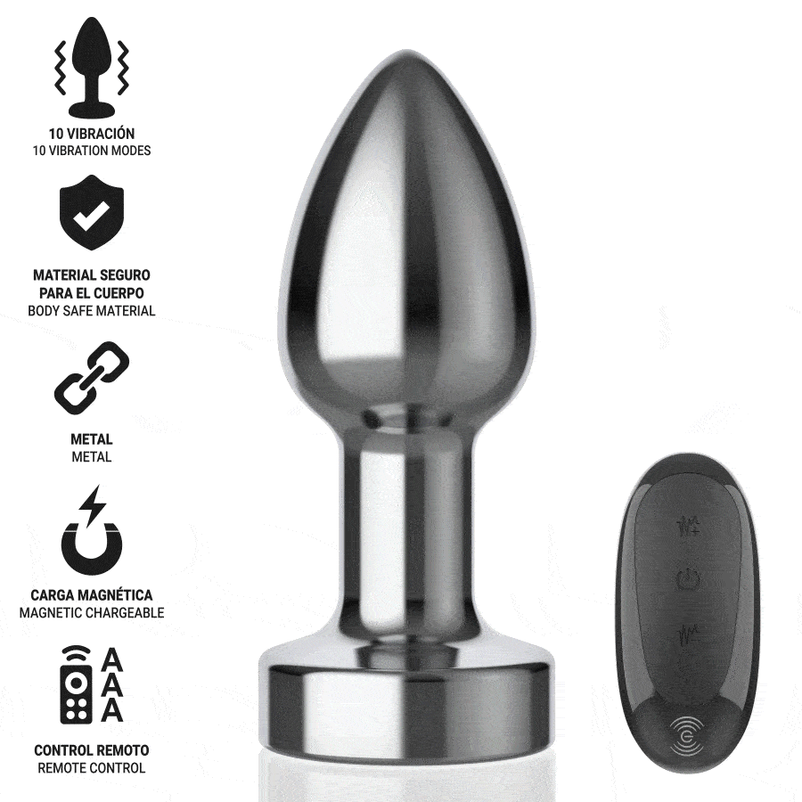 Alternative view of INTENSE - PLUG ANAL 10 VIBRACIONES METAL CON CONTROL REMOTO S