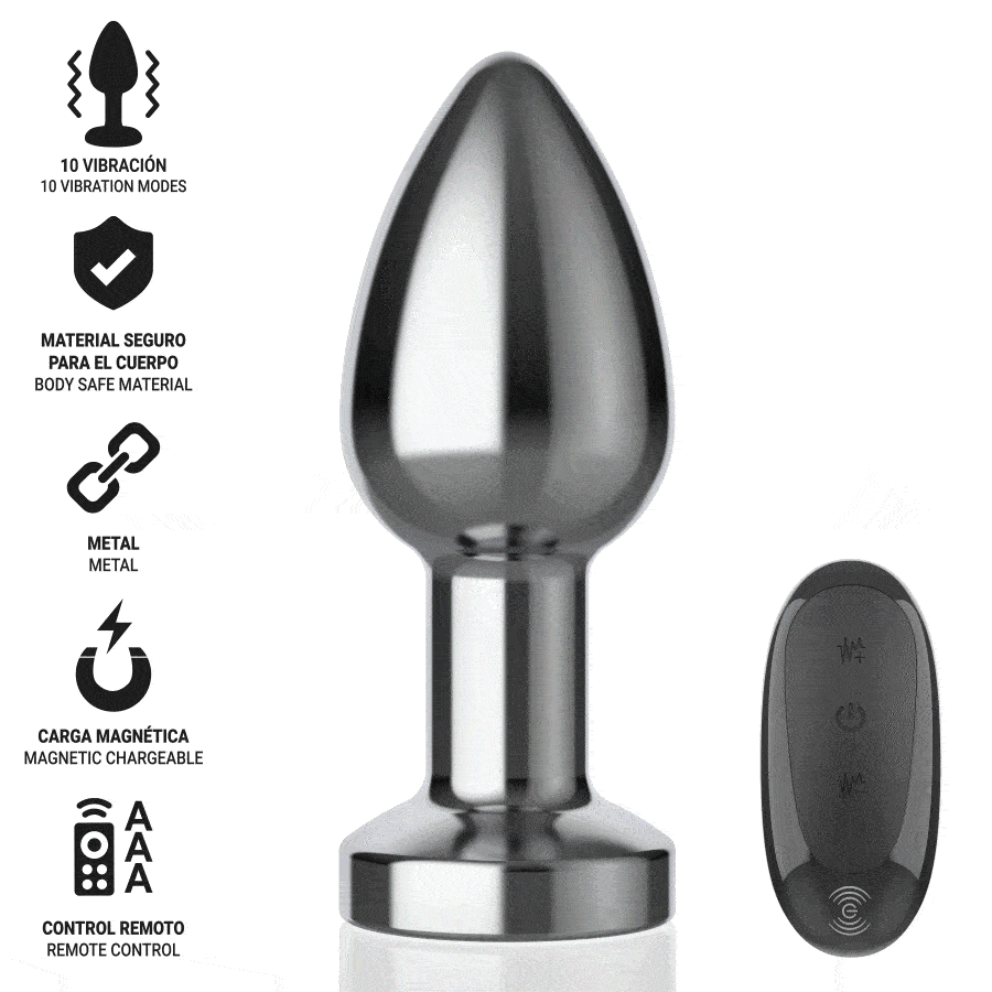 Alternative view of INTENSE - PLUG ANAL 10 VIBRACIONES METAL CON CONTROL REMOTO M