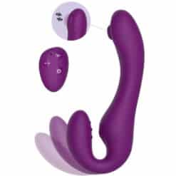 XOCOON - STRAPLESS STRAP-ON VIBRADOR 2 EN 1 CON CONTROL REMOTO MORADO - piKanteo | Despierta tu lado más piKante