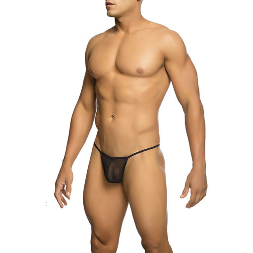 MOB - TANGA TRANSPARENTE CON FORMA DE T NEGRO TALLA L/XL - Imagen 2