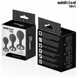 ADDICTED TOYS - SET DE 3 PLUG SILICONA ANAL CON JOYA - piKanteo | Despierta tu lado más piKante