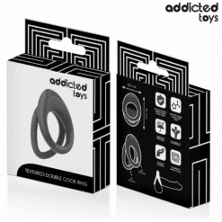 ADDICTED TOYS - ANILLO TEXTURIZADO DOBLE PARA EL PENE - piKanteo | Despierta tu lado más piKante