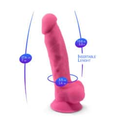 SILEXD - MODELO 1 PENE REALÍSTICO SILICONA PREMIUM SILEXPAN ROSA FLUORESCENTE 17.5 CM - piKanteo | Despierta tu lado más piKante