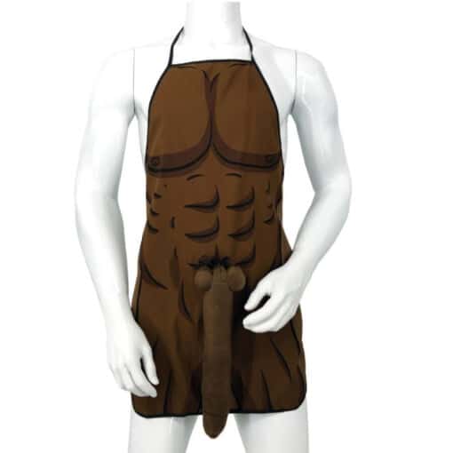 DIABLO PICANTE - DELANTAL CON PENE 3D MUSCULOSO Y ATREVIDO MULATO