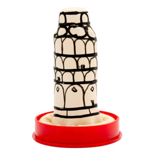 CONDOMERIE - PRESERVATIVO DECORATIVO PINTADO A MANO TORRE DE PISA - Imagen 2