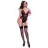 CHILIROSE - CR 4863 BODY CON ENCAJE DE FLORES ROJAS Y LIGUEROS XL - piKanteo | Despierta tu lado más piKante