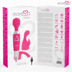 MORESSA - ODILON WAND POTENTE MOTOR MAS DOS CABEZALES PREMIUM SILICONE RECARGABLE - piKanteo | Despierta tu lado más piKante