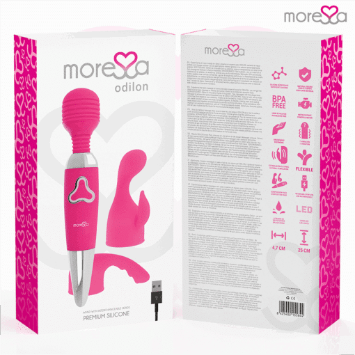 MORESSA - ODILON WAND POTENTE MOTOR MAS DOS CABEZALES PREMIUM SILICONE RECARGABLE - Imagen 7