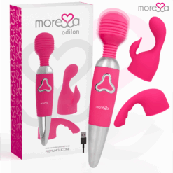 MORESSA - ODILON WAND POTENTE MOTOR MAS DOS CABEZALES PREMIUM SILICONE RECARGABLE