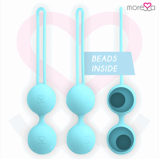 MORESSA - OSIAN THREE ENTRENAMIENTO SUELO PELVICO 85 gr PREMIUM SILICONA TURQUESA - Imagen 2
