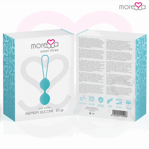 MORESSA - OSIAN THREE ENTRENAMIENTO SUELO PELVICO 85 gr PREMIUM SILICONA TURQUESA - Imagen 7