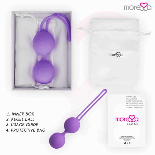 MORESSA - OSIAN TWO ENTRENAMIENTO SUELO PELVICO 101gr PREMIUM SILICONA LILA - Imagen 6