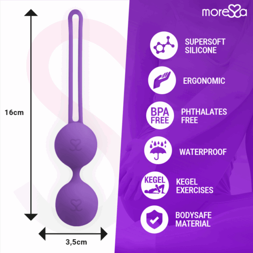 MORESSA - OSIAN TWO ENTRENAMIENTO SUELO PELVICO 101gr PREMIUM SILICONA LILA - Imagen 4