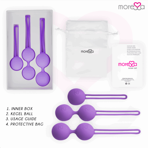MORESSA - OSIAN SET Osian One; 51 Gr / Osian Two; 101 Gr / Osian Three 85 gr PREMIUM SILICONA LILA - Imagen 6