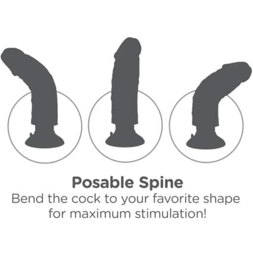 KING COCK - DILDO VIBRADOR MARRÓN 20.32 CM - Imagen 6