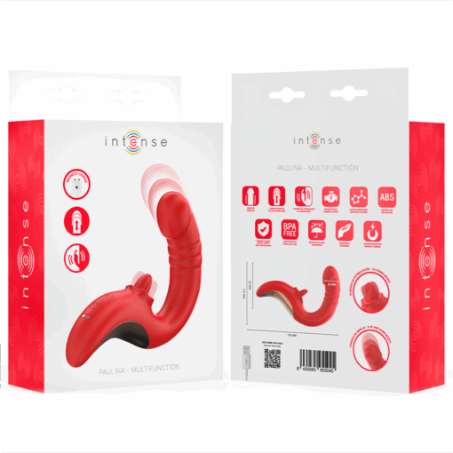 INTENSE - PAULINA VIBRADOR & ESTIMULADOR EN FORMA DE U ROJO - Imagen 9