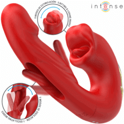 Alternative view of INTENSE - NATHY VIBRADOR DOBLE CON BOCA ESTIMULADORA MULTIFUNCIÓN ROJO