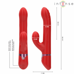 INTENSE - LELE VIBRADOR MULTIFUNCIÓN ROTATORIO & OSCILACIÓN & ESTIMULACIÓN ROJO - piKanteo | Despierta tu lado más piKante