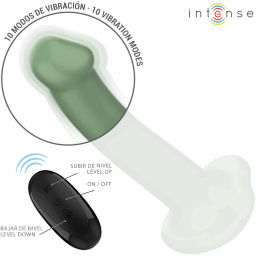 INTENSE - BECCA VIBRADOR CON VENTOSA 10 VIBRACIONES VERDE CONTROL REMOTO - Imagen 4