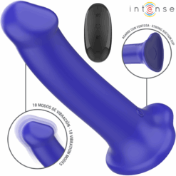 INTENSE - VICTORIA VIBRADOR CON VENTOSA 10 VIBRACIONES AZUL OSCURO CONTROL REMOTO - piKanteo | Despierta tu lado más piKante