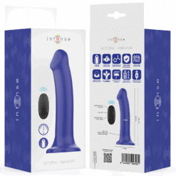 INTENSE - VICTORIA VIBRADOR CON VENTOSA 10 VIBRACIONES AZUL OSCURO CONTROL REMOTO - piKanteo | Despierta tu lado más piKante