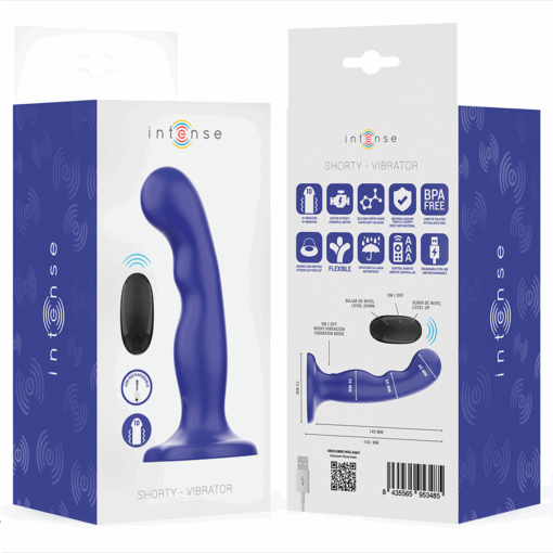 INTENSE - SHORTY VIBRADOR CON VENTOSA AZUL CONTROL REMOTO - Imagen 8