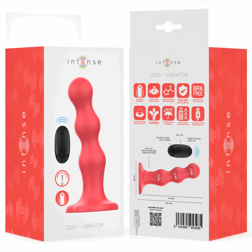 INTENSE - CODY VIBRADOR CON VENTOSA ROJO CONTROL REMOTO - Imagen 8