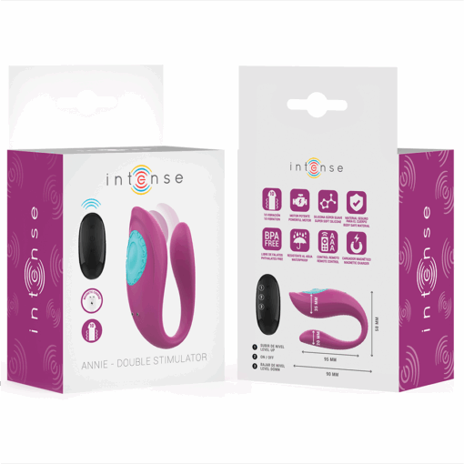 INTENSE - ANNIE ESTIMULADOR & VIBRADOR FORMA DE U MORADO CONTROL REMOTO - Imagen 8