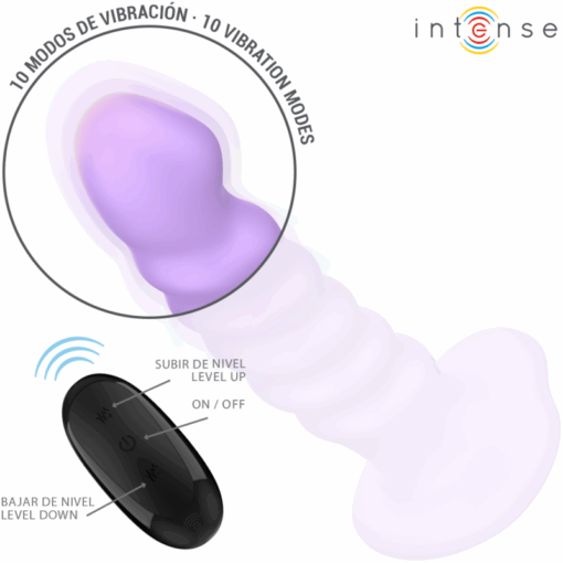 INTENSE - BRENDA VIBRADOR TALLA M DISEÑO EN ESPIRAL 10 VIBRACIONES MORADO CONTROL REMOTO - Imagen 4