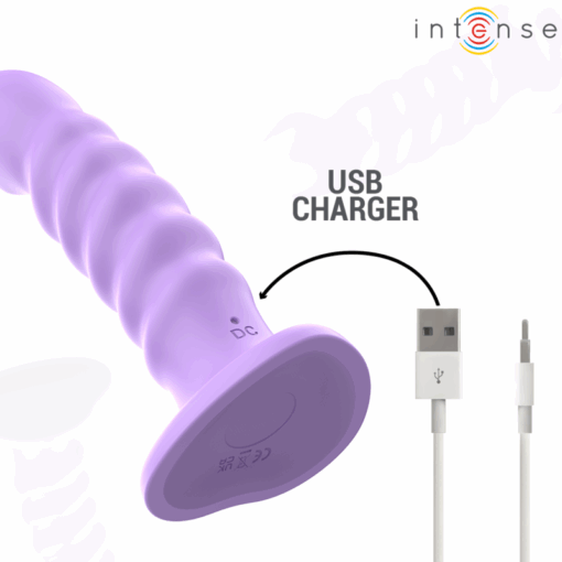 INTENSE - BRENDA VIBRADOR TALLA M DISEÑO EN ESPIRAL 10 VIBRACIONES MORADO CONTROL REMOTO - Imagen 6