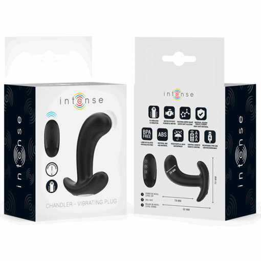 INTENSE - CHANDLER PLUG ANAL 10 VIBRACIONES NEGRO CONTROL REMOTO - Imagen 7