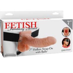 Alternative view of FETISH FANTASY SERIES - 7 HOLLOW STRAP-ON WITH BALLS 17.8CM NATURAL