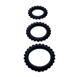 Alternative view of BAILE - TITAN SET 3 PCS COCK RING BLACK 2.8 + 2.4 + 1.9 CM