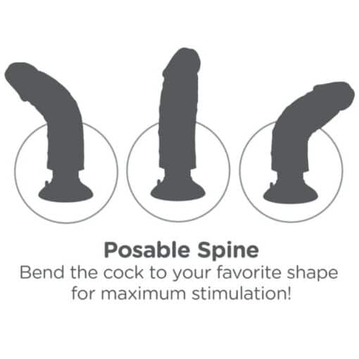 KING COCK - DILDO VIBRADOR MARRÓN 15.24 CM - Imagen 6