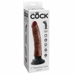 Alternative view of KING COCK - DILDO VIBRADOR MARRÓN 17.78 CM