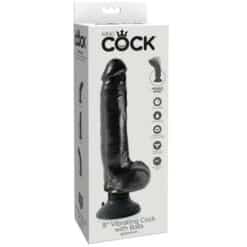 KING COCK - DILDO VIBRADOR CON TESTÍCULOS 23 CM NEGRO - piKanteo | Despierta tu lado más piKante