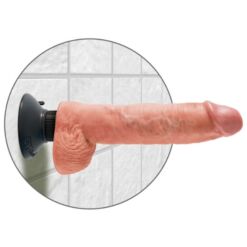 KING COCK - DILDO VIBRADOR CON TESTÍCULOS 25.5 CM COLOR NATURAL - piKanteo | Despierta tu lado más piKante