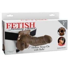 Alternative view of FETISH FANTASY SERIES - STRAP-ON HUECO CON TESTÍCULOS 17.8 CM