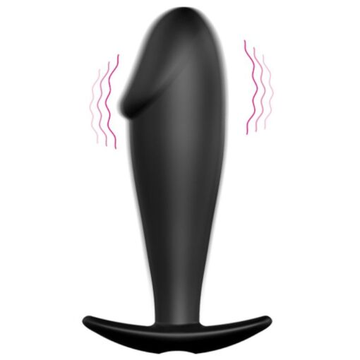 PRETTY LOVE - PLUG ANAL SILICONA FORMA PENE Y 12 MODOS VIBRACIÓN NEGRO - Imagen 9