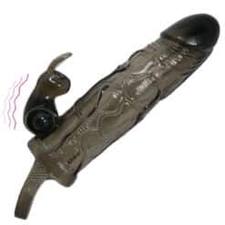 Alternative view of BAILE - BRAVE MAN FUNDA REALISTICA PENE CON RABBIT 16.5 CM NEGRO