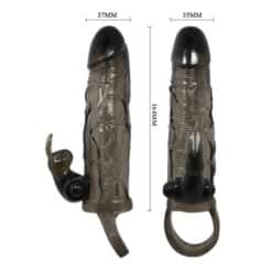 BAILE - BRAVE MAN FUNDA REALISTICA PENE CON RABBIT 16.5 CM NEGRO - piKanteo | Despierta tu lado más piKante
