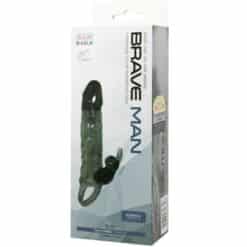 BAILE - BRAVE MAN FUNDA REALISTICA PENE CON RABBIT 16.5 CM NEGRO - piKanteo | Despierta tu lado más piKante