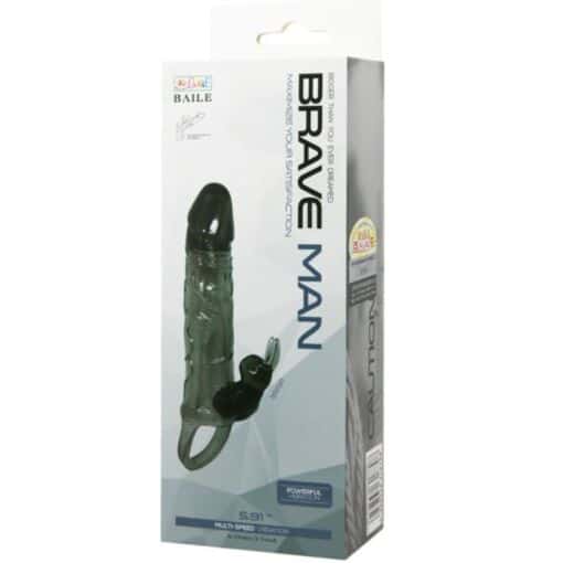 BAILE - BRAVE MAN FUNDA REALISTICA PENE CON RABBIT 16.5 CM NEGRO - Imagen 9