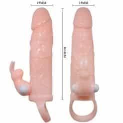 BAILE - BRAVE MAN FUNDA PENE CON RABBIT VIBRADOR 16.5 CM NATURAL - piKanteo | Despierta tu lado más piKante