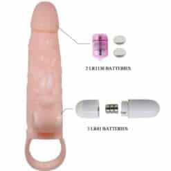 BAILE - BRAVE MAN FUNDA PENE CON RABBIT VIBRADOR 16.5 CM NATURAL - piKanteo | Despierta tu lado más piKante