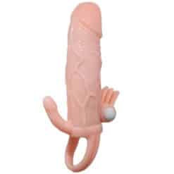 BAILE - BRAVE MAN FUNDA PENE ANAL Y CLITORIS VIBRADOR 16.5 CM NATURAL - piKanteo | Despierta tu lado más piKante