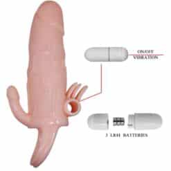 BAILE - BRAVE MAN FUNDA PENE ANAL Y CLITORIS VIBRADOR 16.5 CM NATURAL - piKanteo | Despierta tu lado más piKante