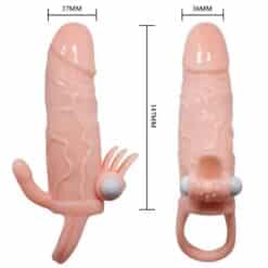BAILE - BRAVE MAN FUNDA PENE ANAL Y CLITORIS VIBRADOR 16.5 CM NATURAL - piKanteo | Despierta tu lado más piKante