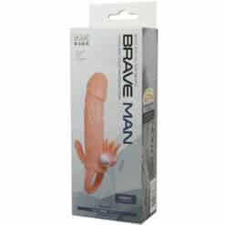 BAILE - BRAVE MAN FUNDA PENE ANAL Y CLITORIS VIBRADOR 16.5 CM NATURAL - piKanteo | Despierta tu lado más piKante