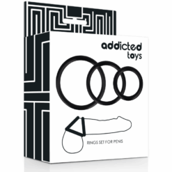 ADDICTED TOYS - SET ANILLOS PENE NEGRO - piKanteo | Despierta tu lado más piKante